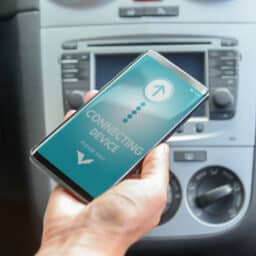 Phone screen saying connecting device